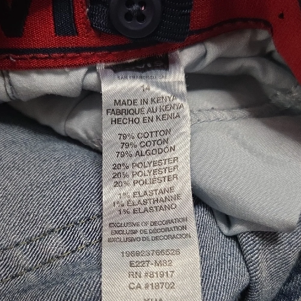 Levi's Kids  Slim Straight Dark Blue Denim Jeans 14